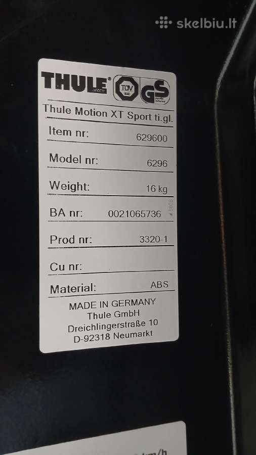 Thule Motion XT Sport stogo bagažinė - nuotraukos Nr. 8