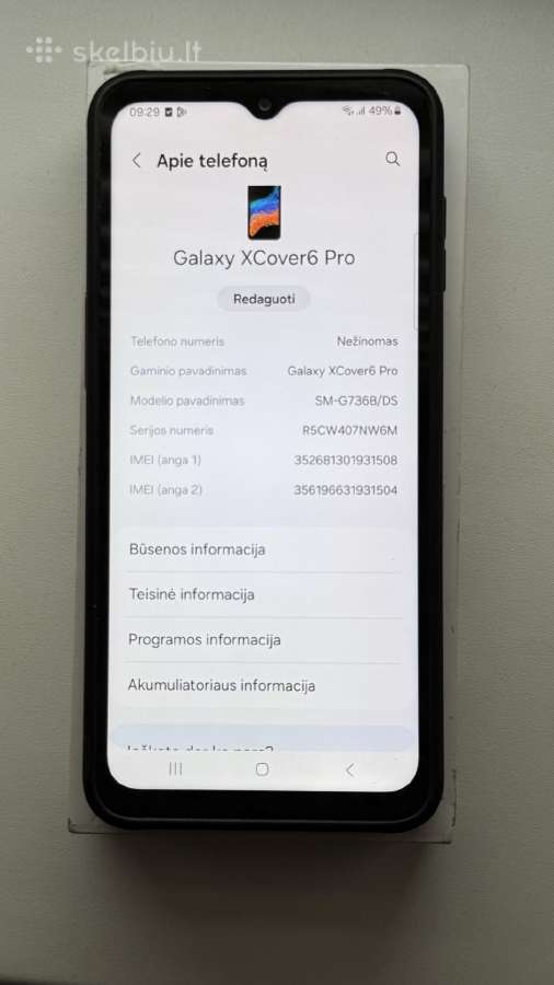 Samsung Galaxy Xcover6 pro 128gb - nuotraukos Nr. 2