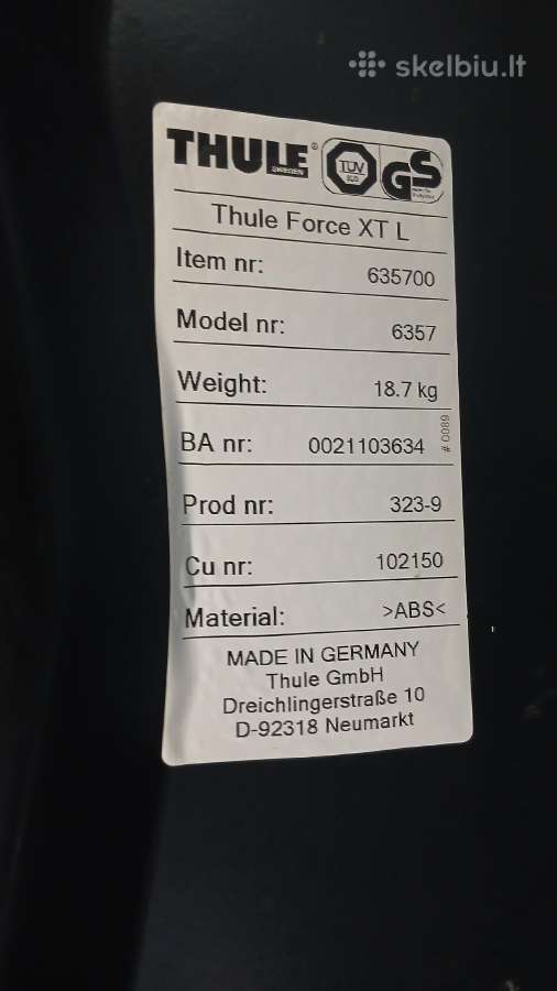 Thule Force XT L juoda matinė stogo bagažinė - nuotraukos Nr. 8