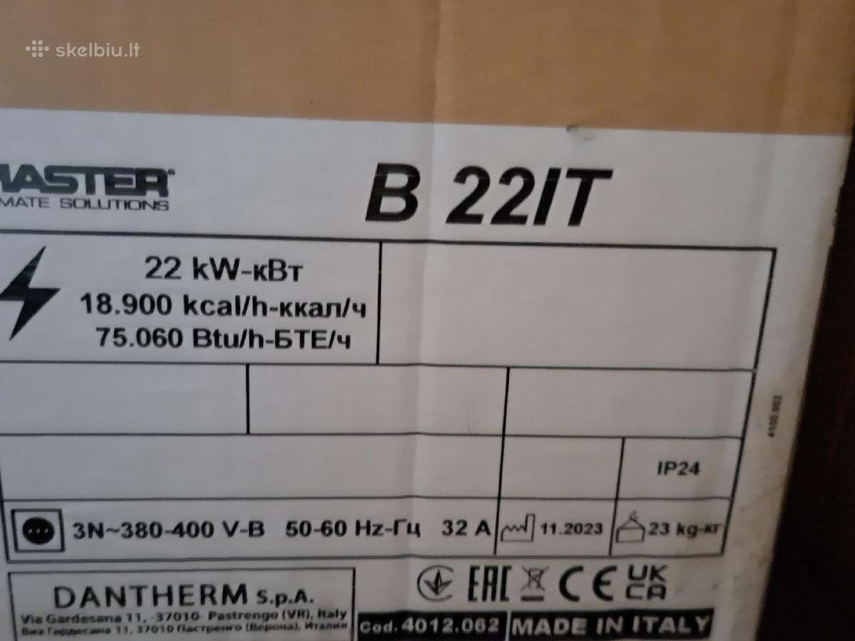 Master B 22 IT – 22 kw elektrinis šildytuvas - nuotraukos Nr. 2