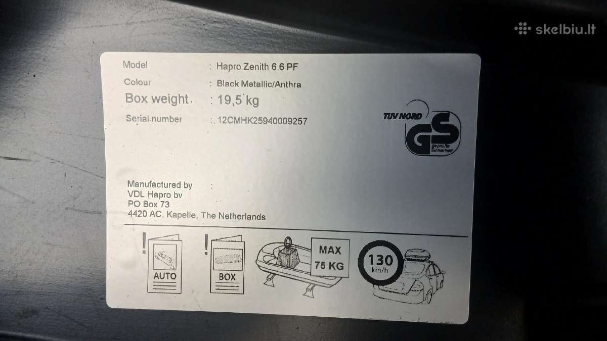 Hapro Zenith 6.6 stogo bagažinė - nuotraukos Nr. 7
