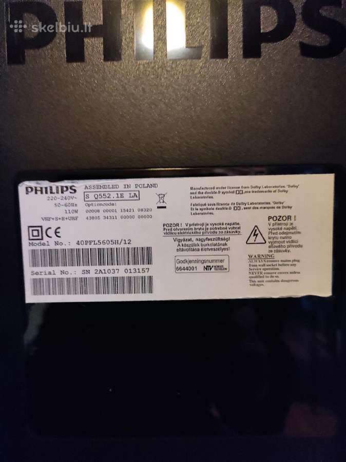LED TV Philips 40pfl5605h/12 - nuotraukos Nr. 9