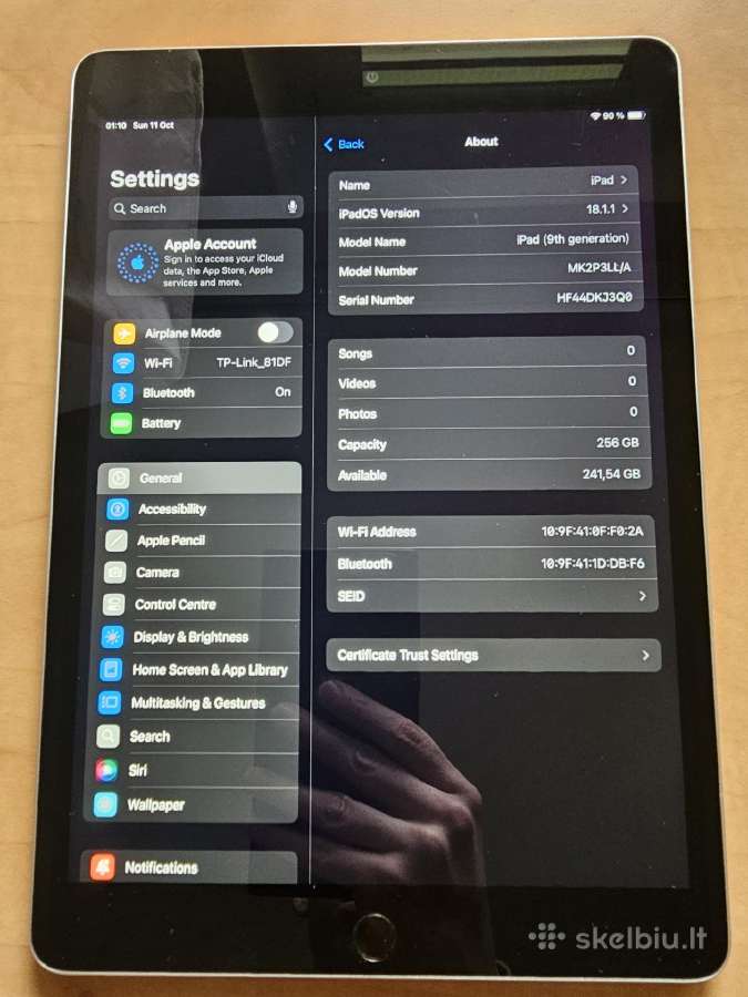 iPad Wi-fi 256gb - Space Grey (9th Generation) - nuotraukos Nr. 3