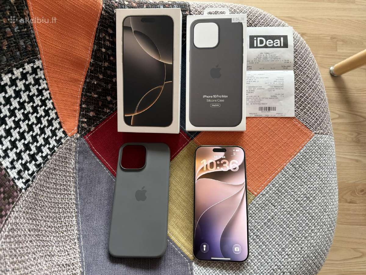 Phone 16 Pro Max,256gb.,garantija,idealus,titanium - nuotraukos Nr. 15