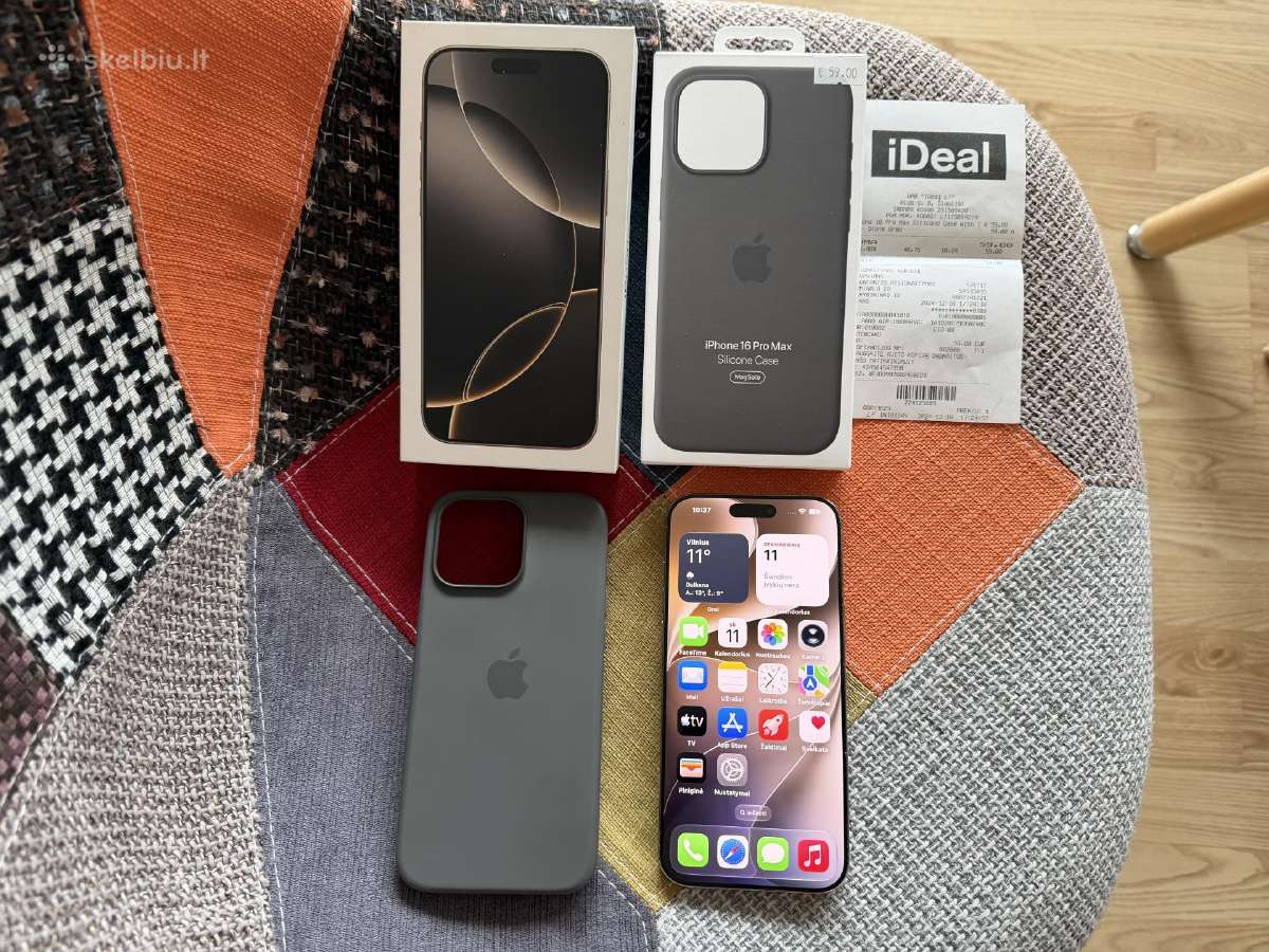 Phone 16 Pro Max,256gb.,garantija,idealus,titanium - nuotraukos Nr. 3
