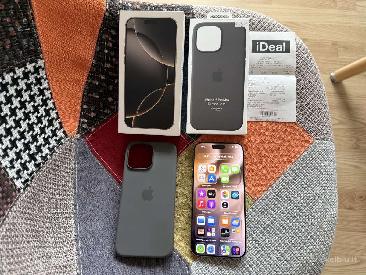 Phone 16 Pro Max,256gb.,garantija,idealus,titanium - nuotraukos Nr. 38