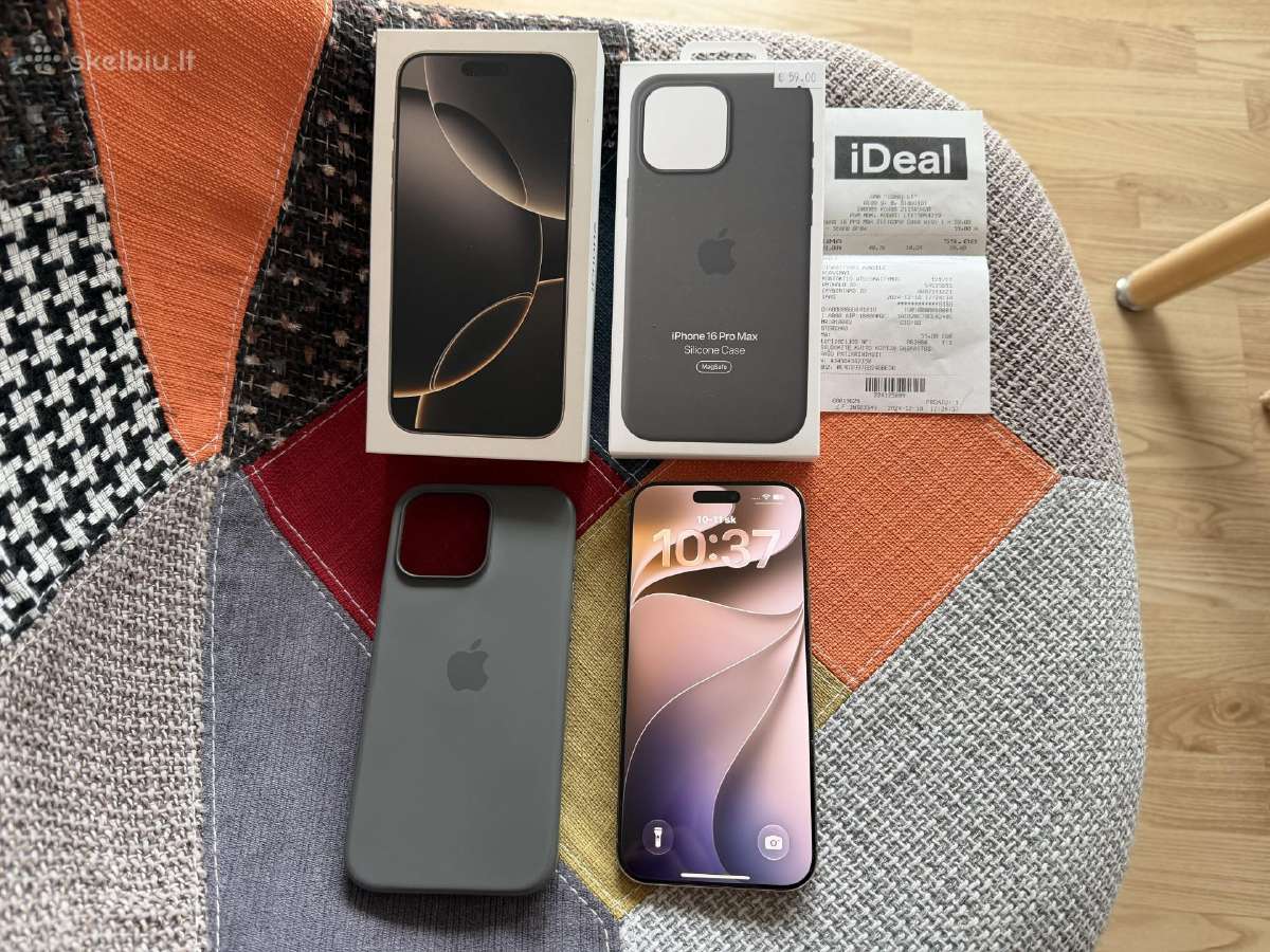 Phone 16 Pro Max,256gb.,garantija,idealus,titanium - nuotraukos Nr. 23