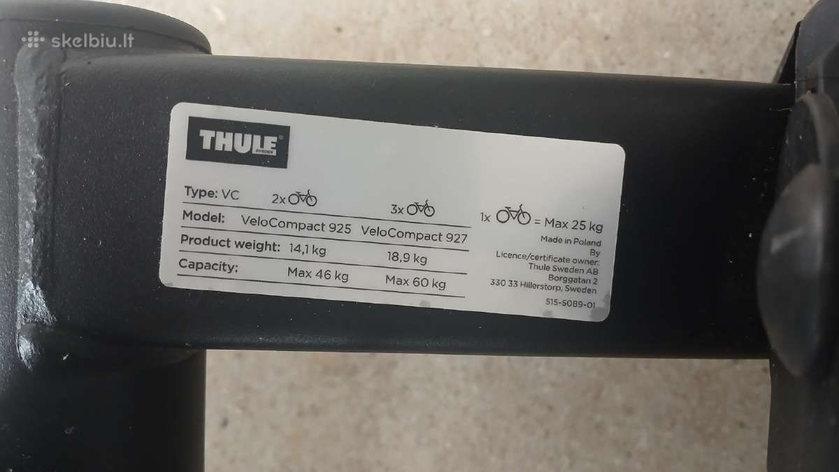 Thule Velocompact 927 3+1 dviračių laikiklis - nuotraukos Nr. 9