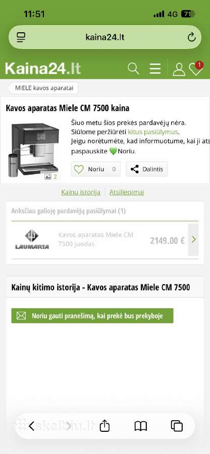 „Miele Cm 7500“ automatinis kavos aparatas - nuotraukos Nr. 10