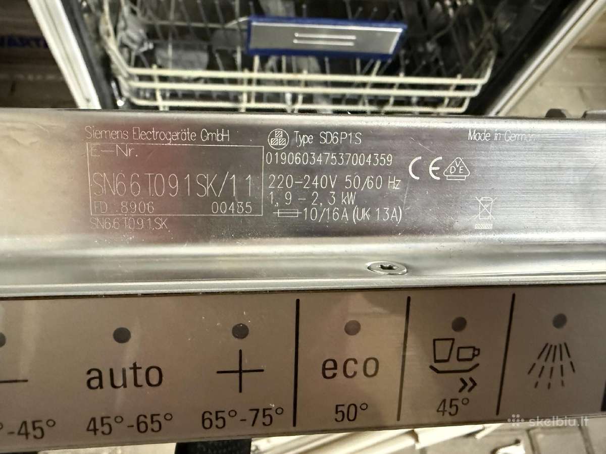 Siemens 60cm įmontuojama indaplovė - nuotraukos Nr. 3