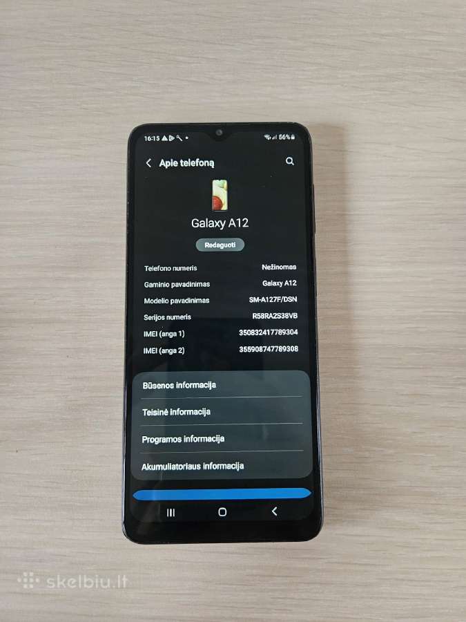 Samsung Galaxy A12 64gb - nuotraukos Nr. 2