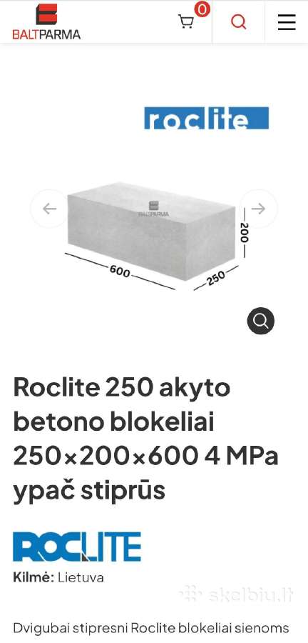 Nebrangiai 1,8kub.akyto betono blokelių likutis - nuotraukos Nr. 3