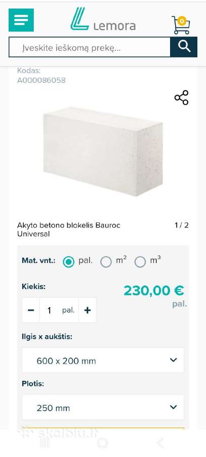 Nebrangiai 1,8kub.akyto betono blokelių likutis - nuotraukos Nr. 4