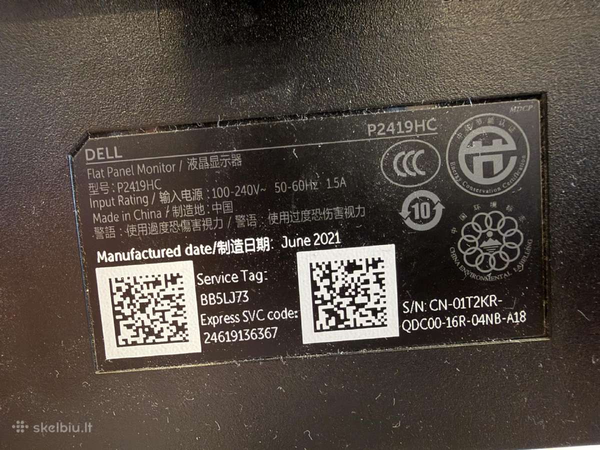 Dell P2419hc 24" Full HD Ips Usb-c monitorius - nuotraukos Nr. 2