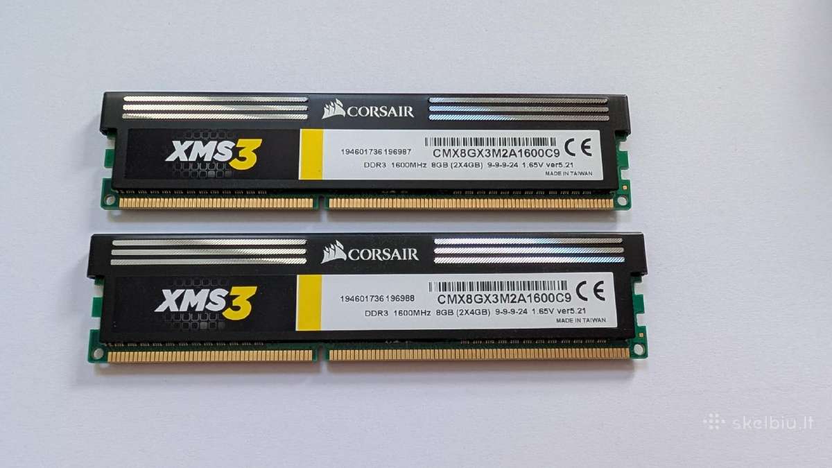 Corsair Xms3 16gb (4x 4gb) Ddr3 RAM Kit 1600mhz C9 - nuotraukos Nr. 6