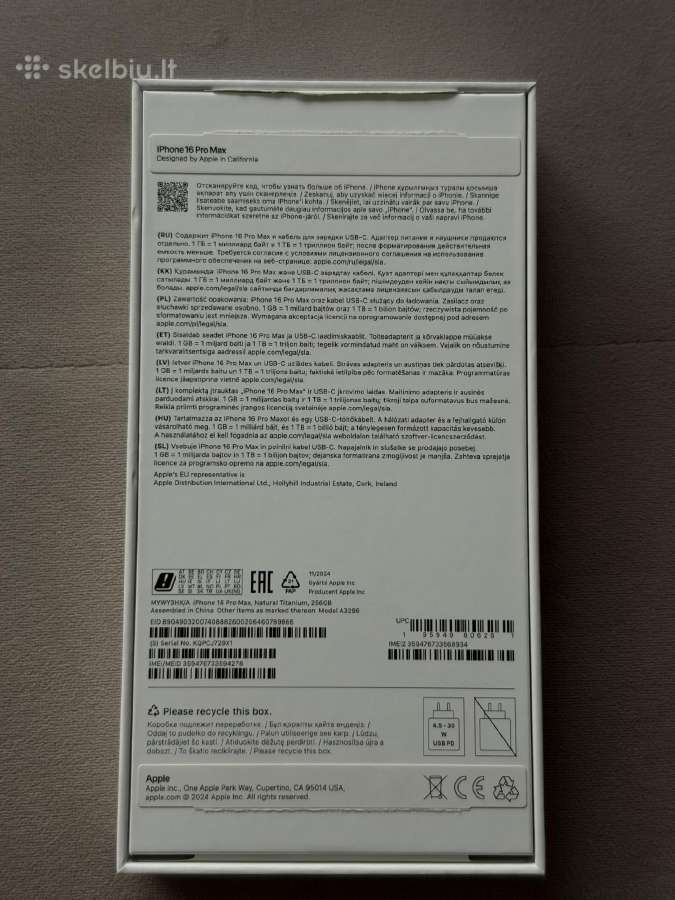 iPhone 16 Pro Max, 256 GB Natural Titanium - nuotraukos Nr. 2