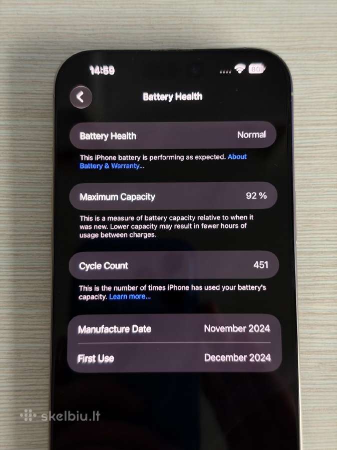 iPhone 16 Pro Max, 256 GB Natural Titanium - nuotraukos Nr. 6