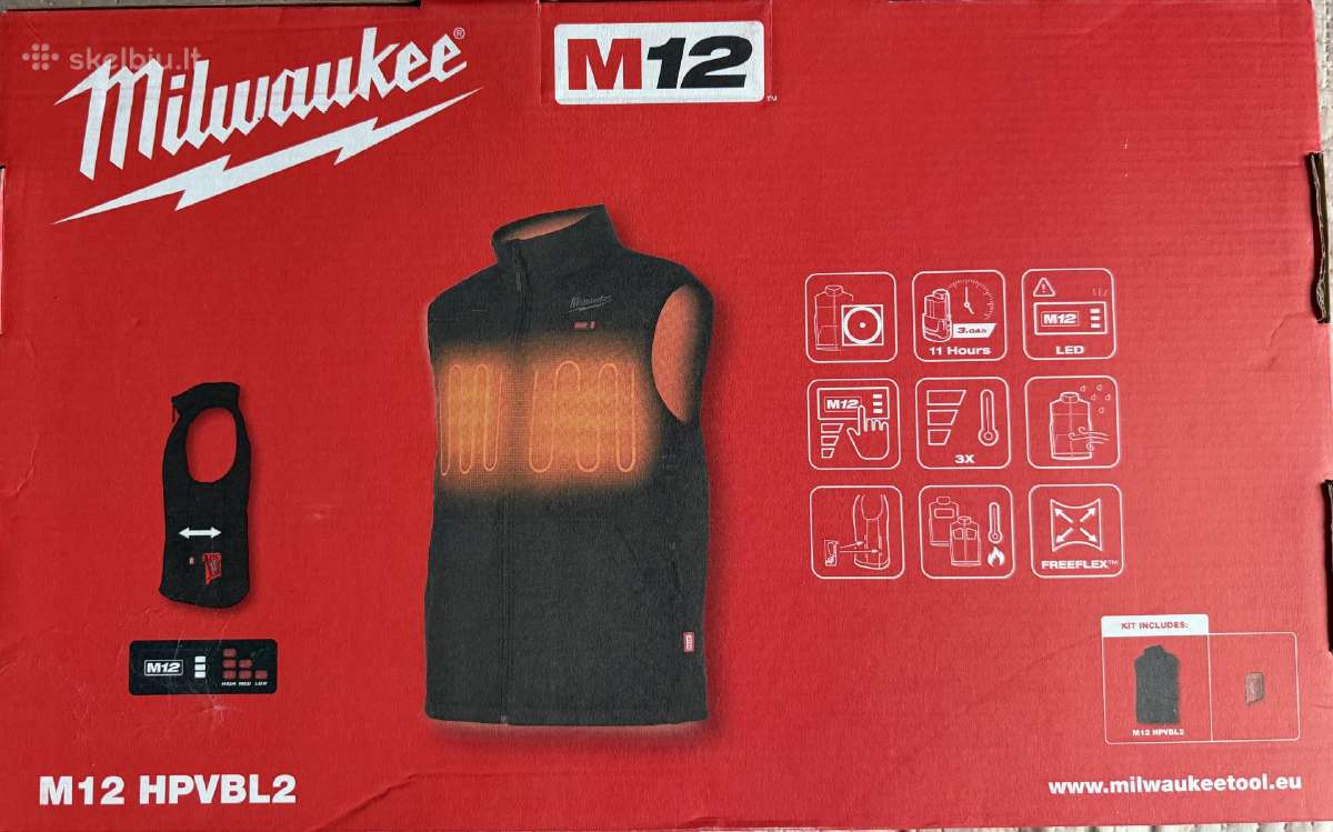 Milwaukee šildoma liemenė pilka L M12 Hvgrey1 - nuotraukos Nr. 5