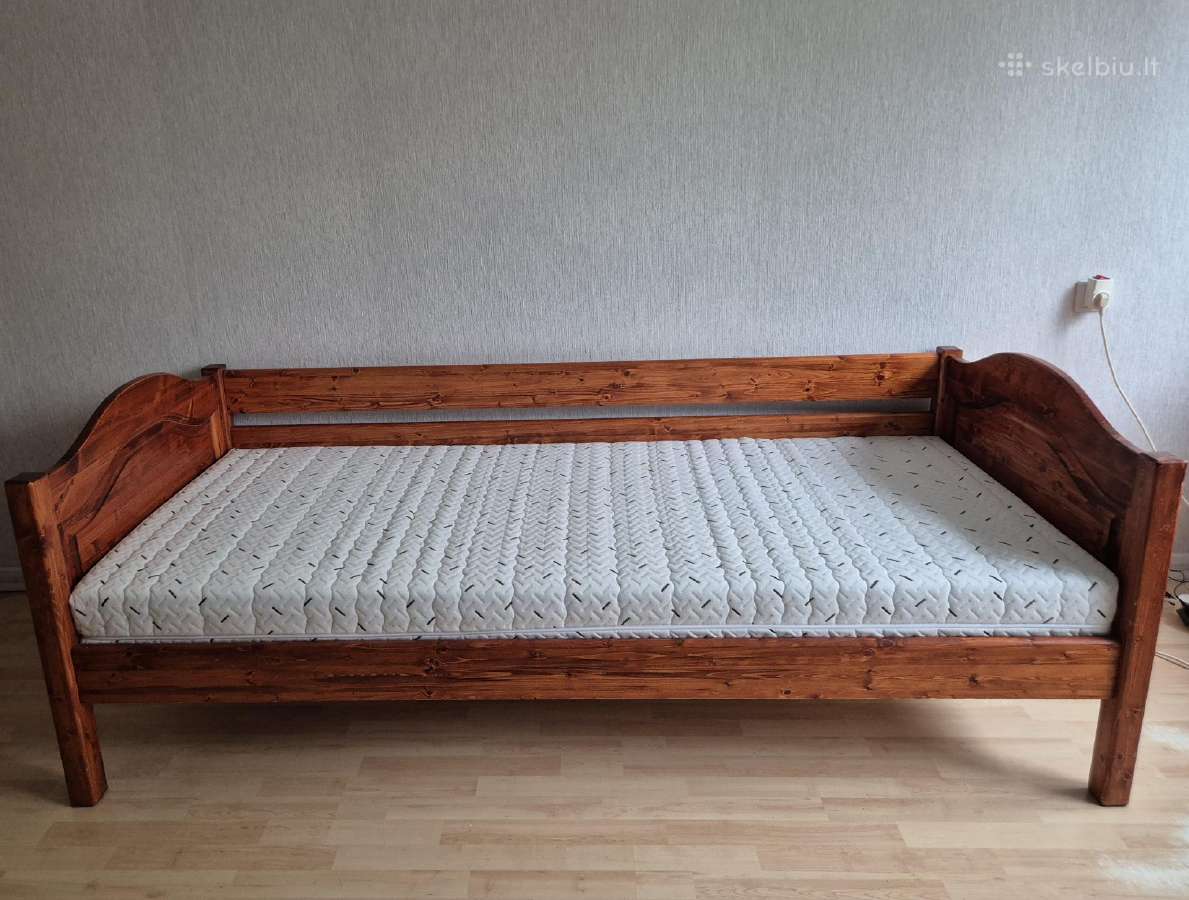 Kokybiška medinė lova su šoniniu atlošu - nuotraukos Nr. 2