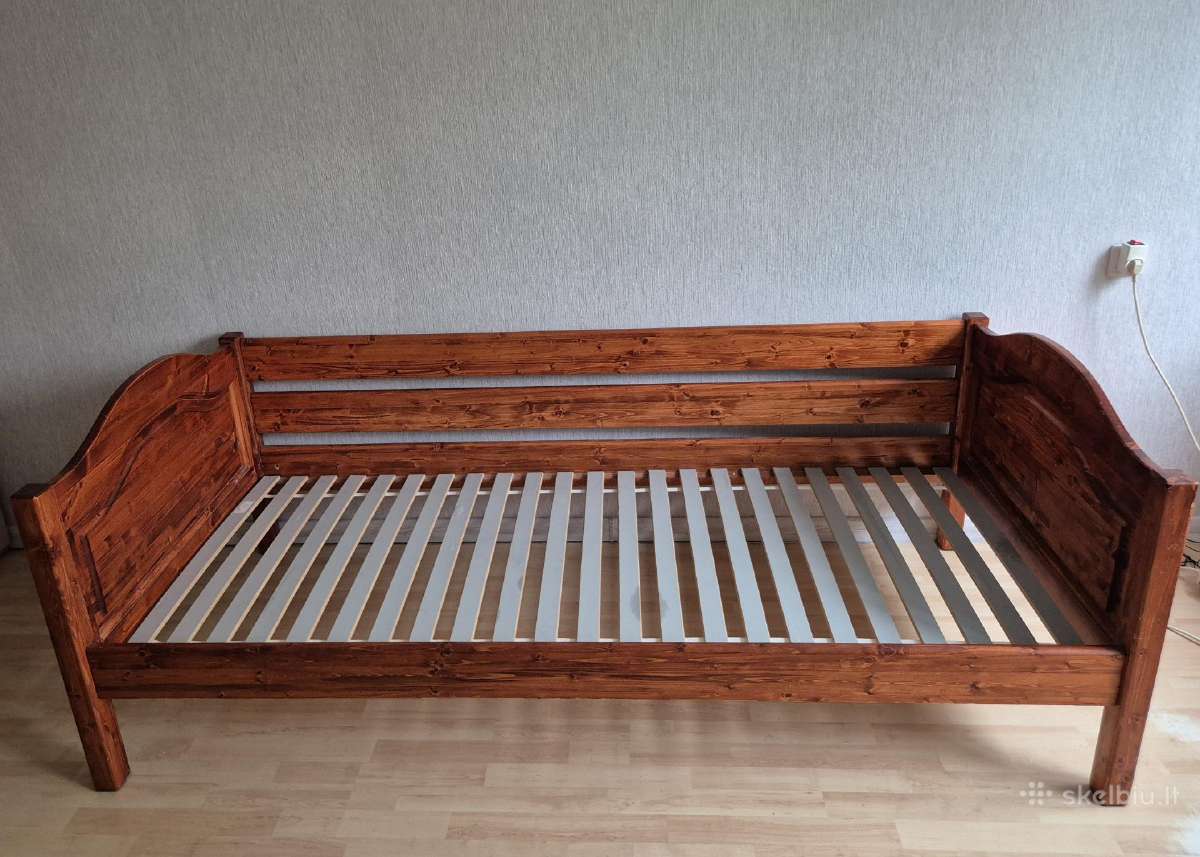 Kokybiška medinė lova su šoniniu atlošu - nuotraukos Nr. 3