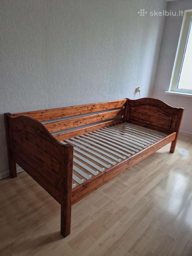 Kokybiška medinė lova su šoniniu atlošu - nuotraukos Nr. 4