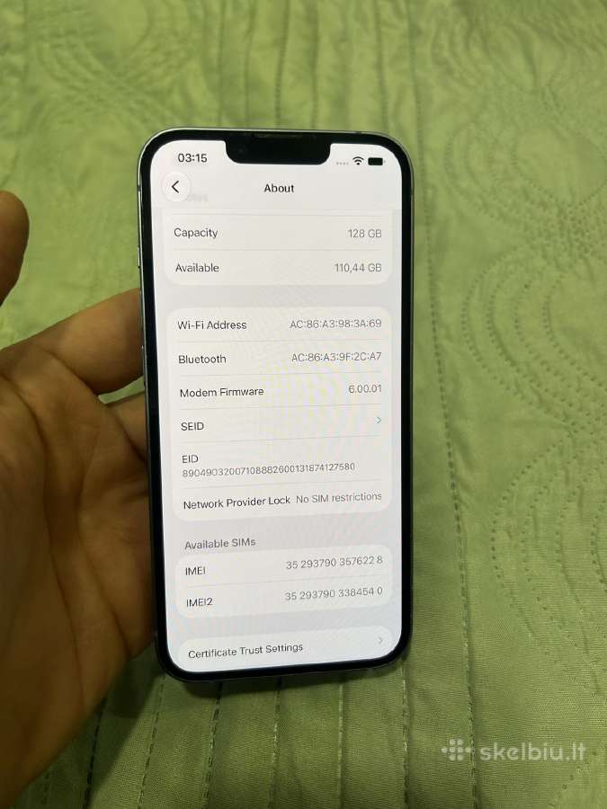 iPhone 14 128gb baterija 93 - nuotraukos Nr. 5