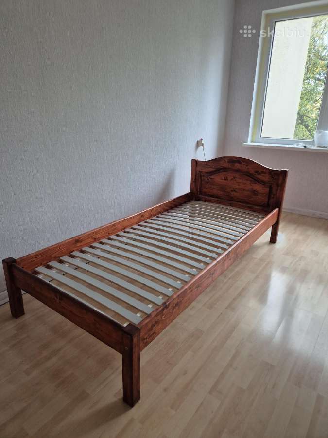 Kokybiška medinė viengulė lova - nuotraukos Nr. 3