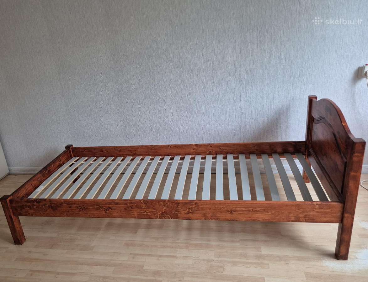 Kokybiška medinė viengulė lova - nuotraukos Nr. 4