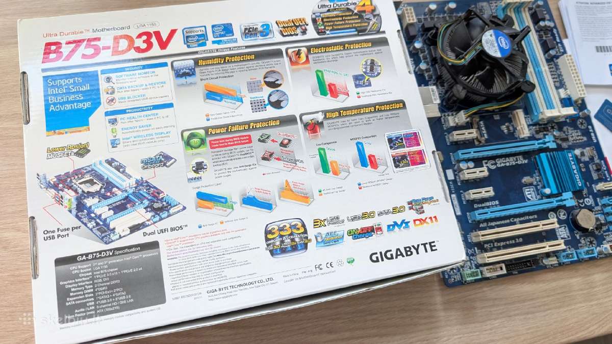 Gigabyte B75-d3v Plokšte + Intel Core I5-3470 Cpu - nuotraukos Nr. 2