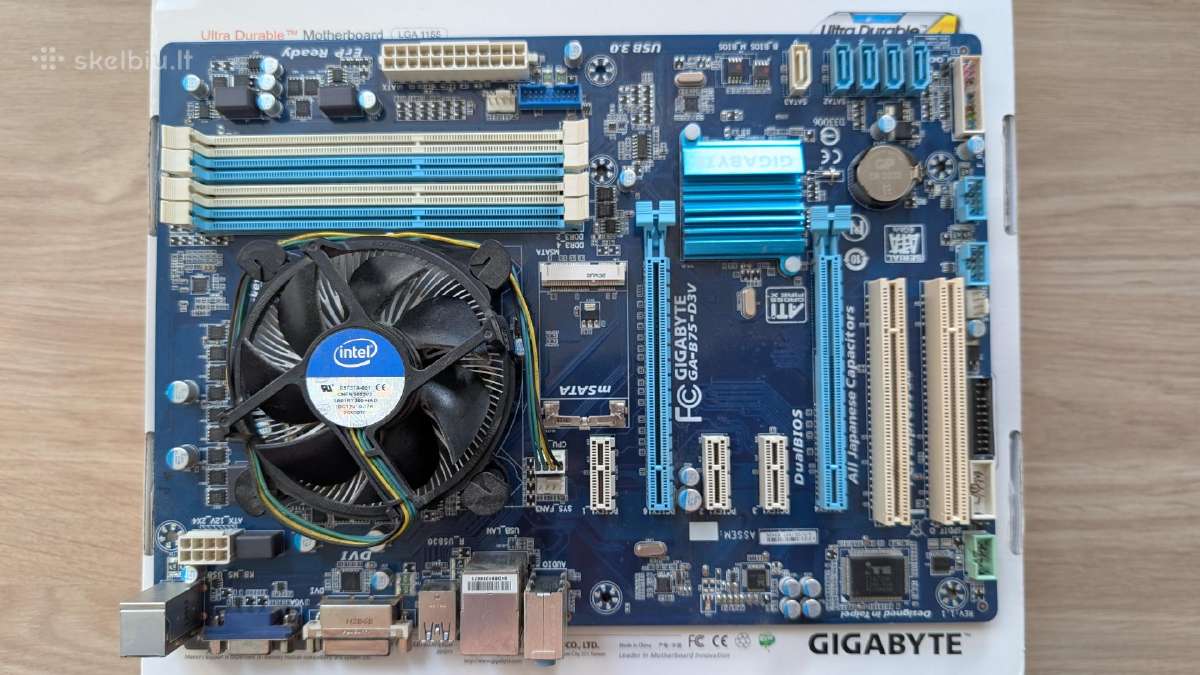 Gigabyte B75-d3v Plokšte + Intel Core I5-3470 Cpu - nuotraukos Nr. 3