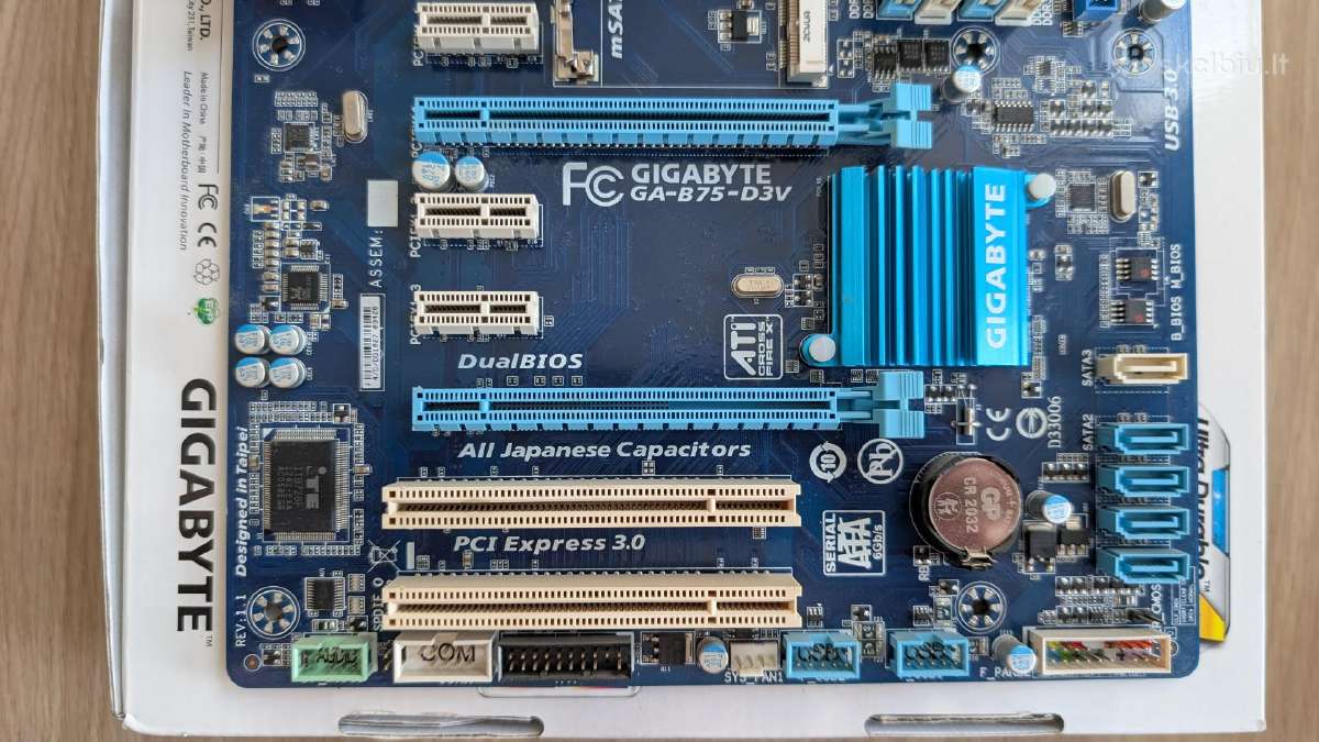 Gigabyte B75-d3v Plokšte + Intel Core I5-3470 Cpu - nuotraukos Nr. 5