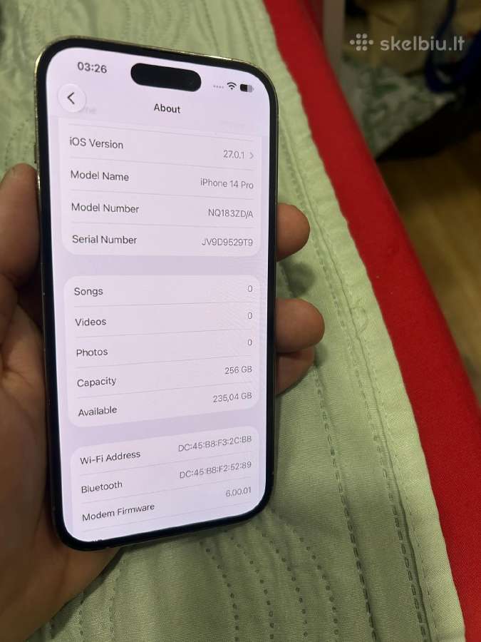 iPhone 14 pro 256gb baterija 94 - nuotraukos Nr. 5
