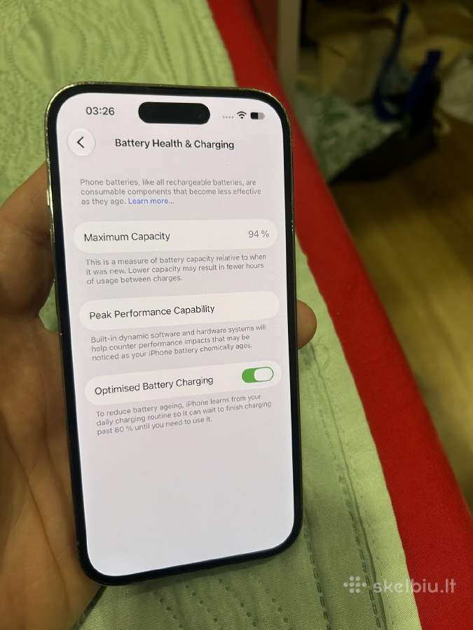 iPhone 14 pro 256gb baterija 94 - nuotraukos Nr. 6