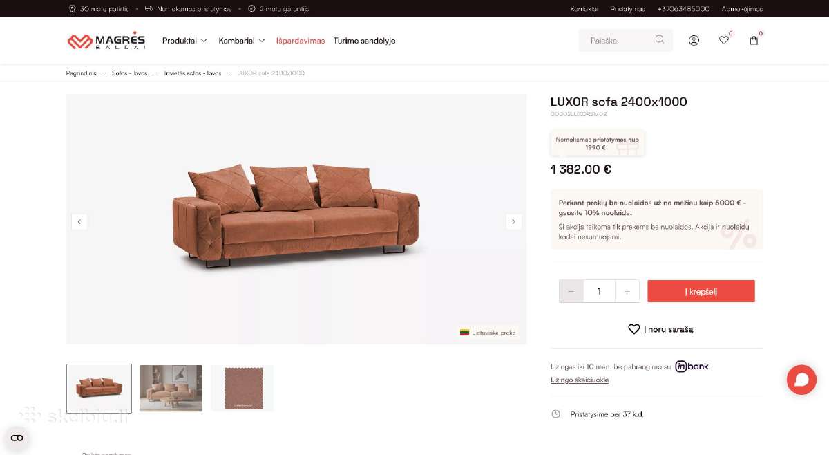 Magres-baldai Sofa-lova +Galimas Pristatymas - nuotraukos Nr. 5