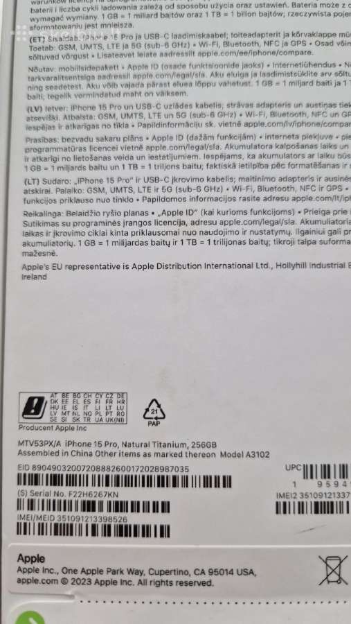 iPhone 15 Pro 256gb - nuotraukos Nr. 4