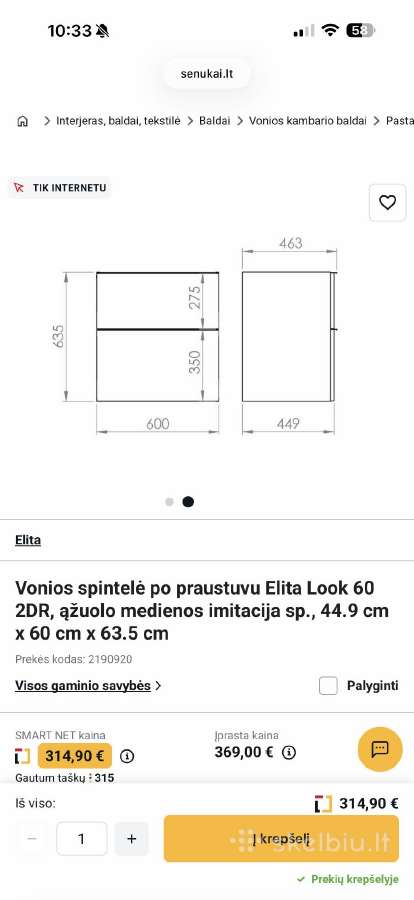 Vonios Spintelė (be praustuvo) - nuotraukos Nr. 2