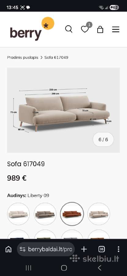 Nauja Berry Baldai sofa - nuotraukos Nr. 2