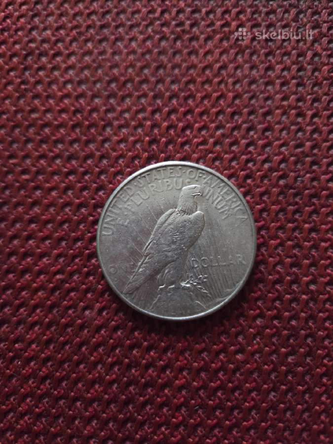 Sidabrinė moneta, peace dollar 1928 - nuotraukos Nr. 2