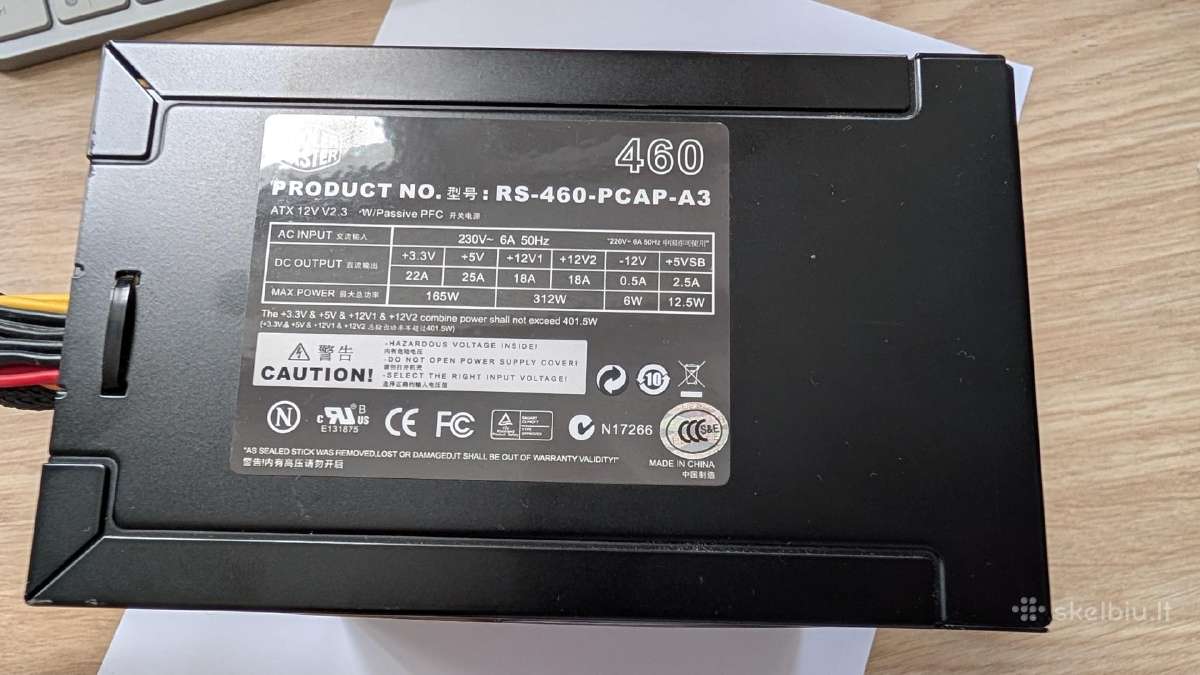 Cooler Master 460w RS-460-pcap-a3 Maitinimo Blokas - nuotraukos Nr. 2