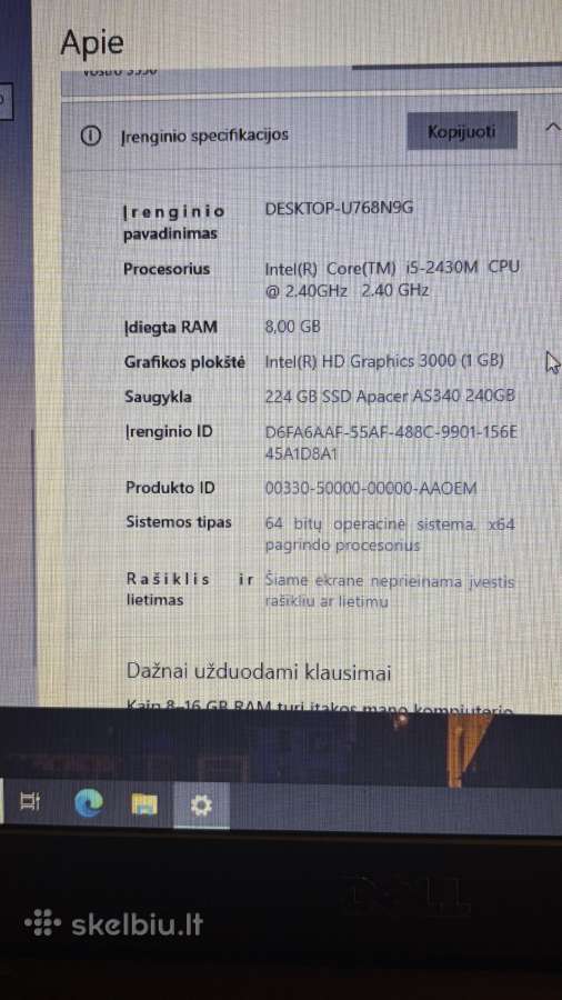 Dell Vostro3550;3500 - nuotraukos Nr. 5