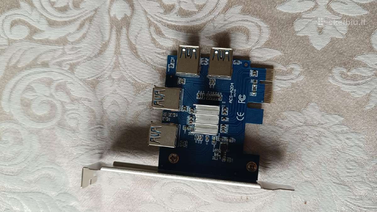 Pcie 1x to 4 Riser Card Pcie To Pcie Adapteris - nuotraukos Nr. 2