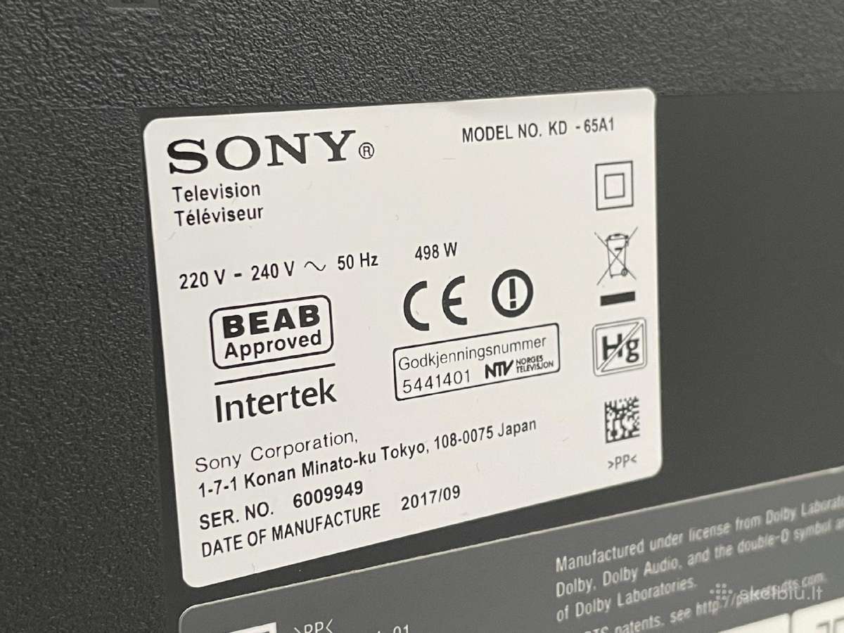 Sony Briavia Kd-65a1 Televizorius - nuotraukos Nr. 6