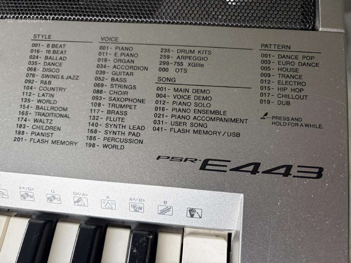 Mažai naudotas sintezatorius Yamaha Psr-e443 - nuotraukos Nr. 4