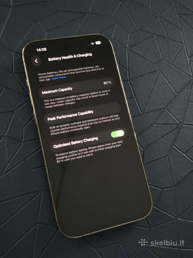 iPhone 14 Pro Gold 128gb 80% BH - nuotraukos Nr. 2