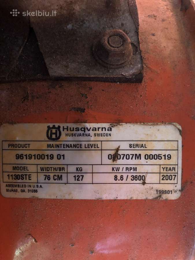 Sniego valytuvas Husqvarna - nuotraukos Nr. 6