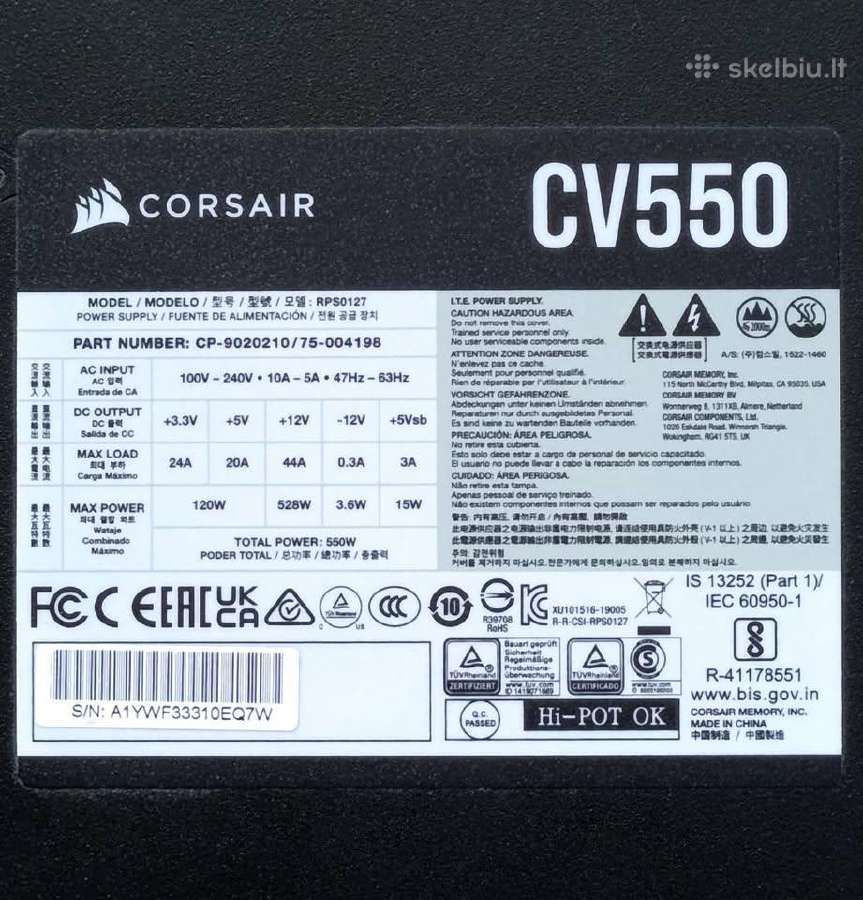 Maitinimo blokas Psu 550w 80plus bronze - nuotraukos Nr. 3