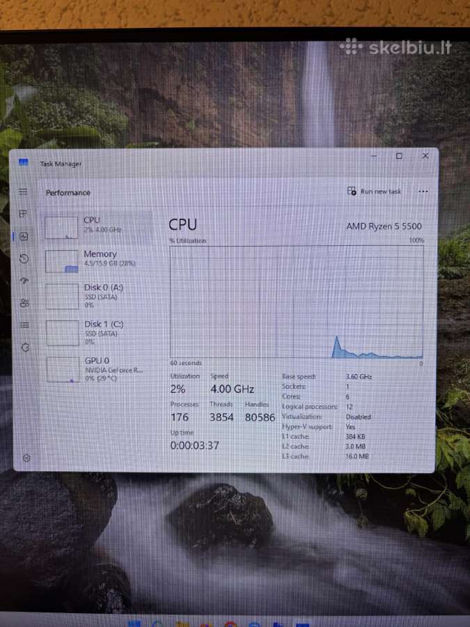 Žaidimų kompiuteris – Ryzen 5 5500 / Rtx 3050 6 GB - nuotraukos Nr. 7