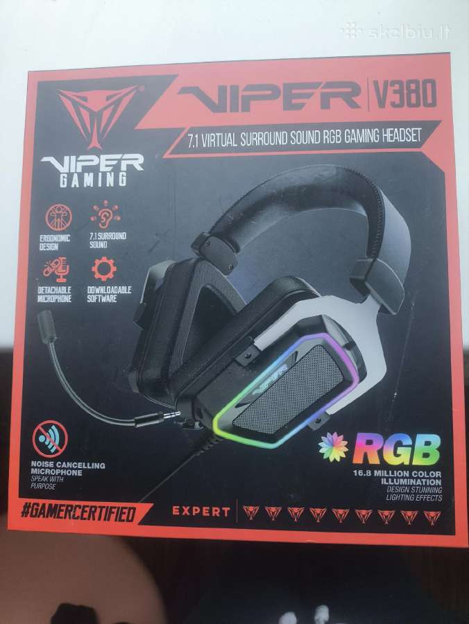 Patriot Viper V380 Rgb 7.1 gaming ausinės - nuotraukos Nr. 4