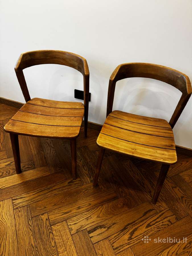Vintažinės medinės teak kėdės 3vnt - nuotraukos Nr. 2