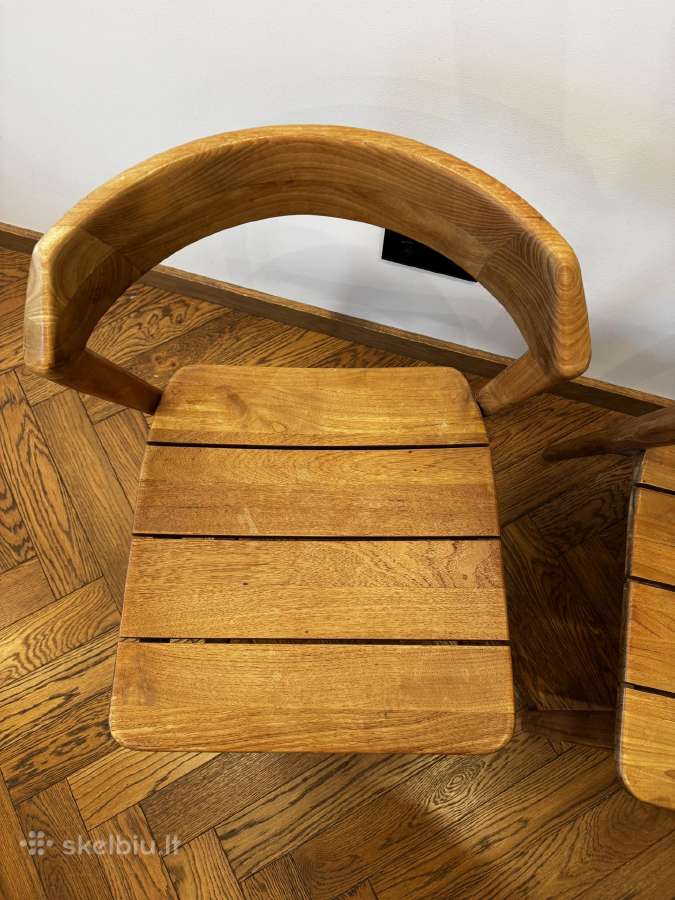 Vintažinės medinės teak kėdės 3vnt - nuotraukos Nr. 3